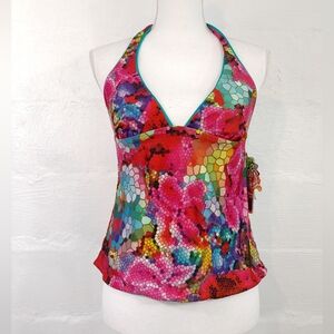 BECCA REVERSABLE HALTER SWIM TOP NEW WITH TAG (942)